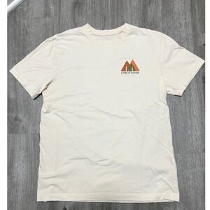Life Is Good Mens Medium Cream Mountain Graphic Short Sleeve Cotton T-Shirt